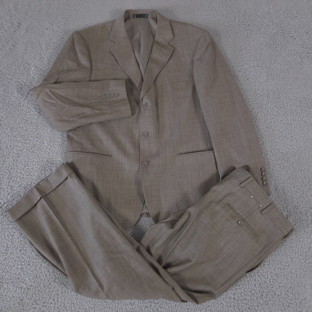 Emanuel Ungaro 2-Piece Suit Mens 42 Short Pants 36x29 Tan Trousers Work NEW $495